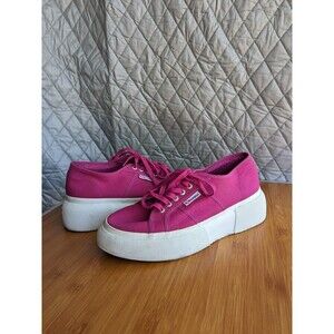 Superga 2287 Women's Pink Bubble Sneakers Platform Lace-up US 10 [V01]